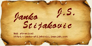 Janko Stijaković vizit kartica